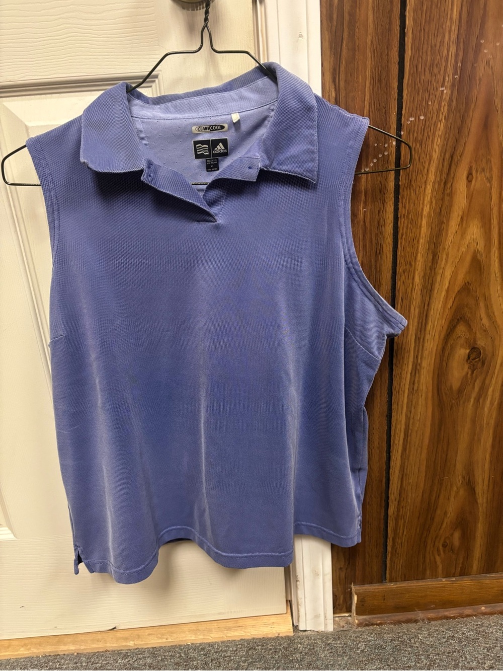 Adidas Women’s Sleeveless Polo Top - dusty blue
